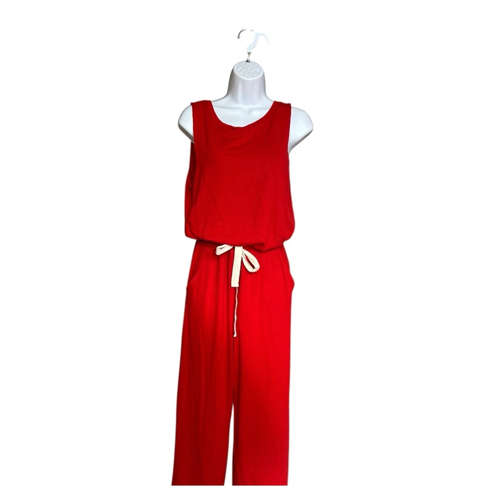 Wilfred Free Red Sleeveless Drawstring Waist One Piece Jumpsuit Size S